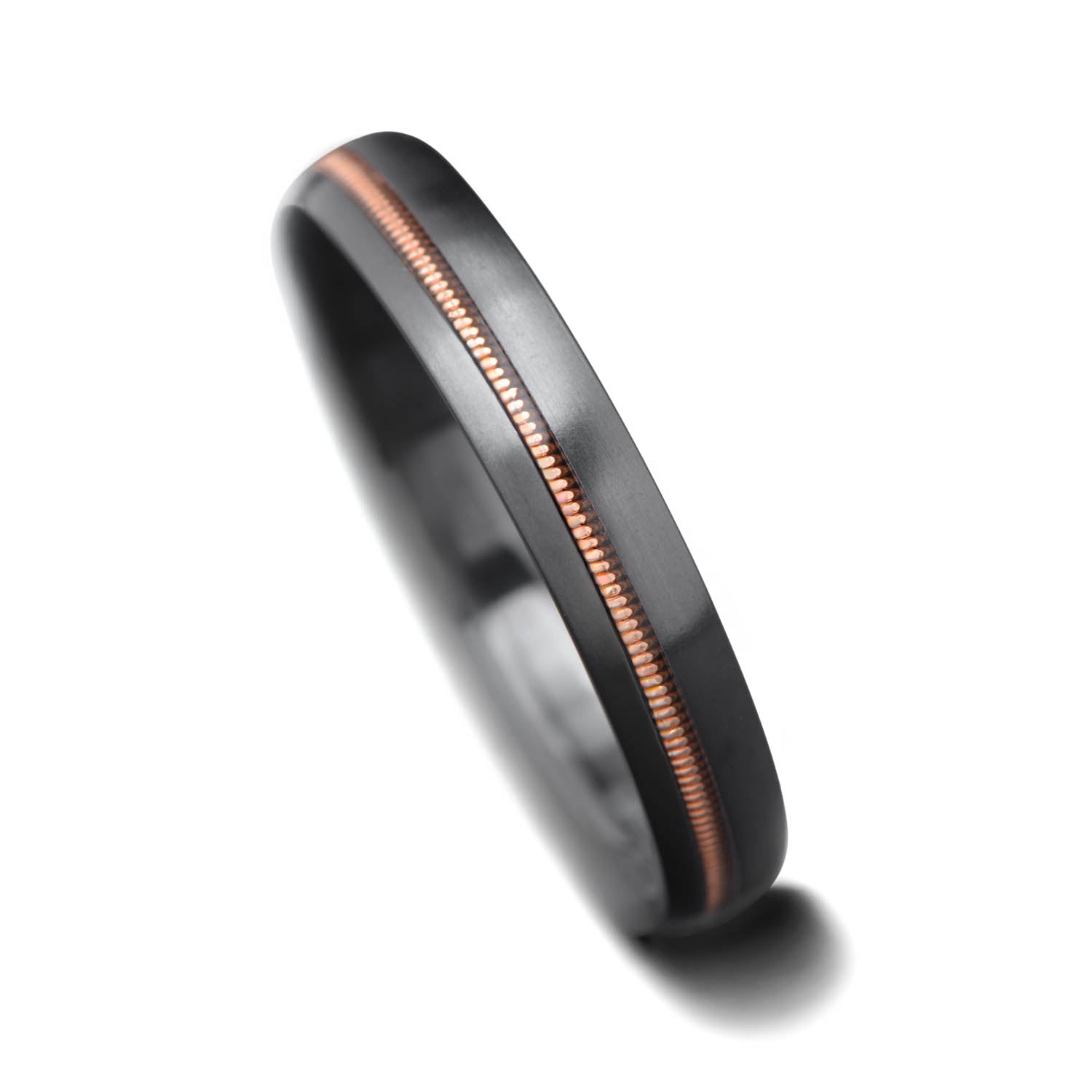 Black Titanium Wedding Band with Guitar String Inlay on White Sea Branch, 4mm Custom Simple Ring, Unique Wedding Band with Free Engraving, Perfect for Music Lovers and Modern Couples