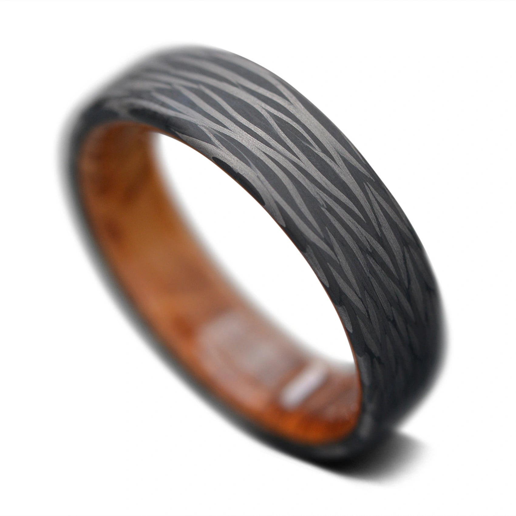 CarbonX core ring with Whiskey Barrel Oak, 7mm -THE CROSSROADS
