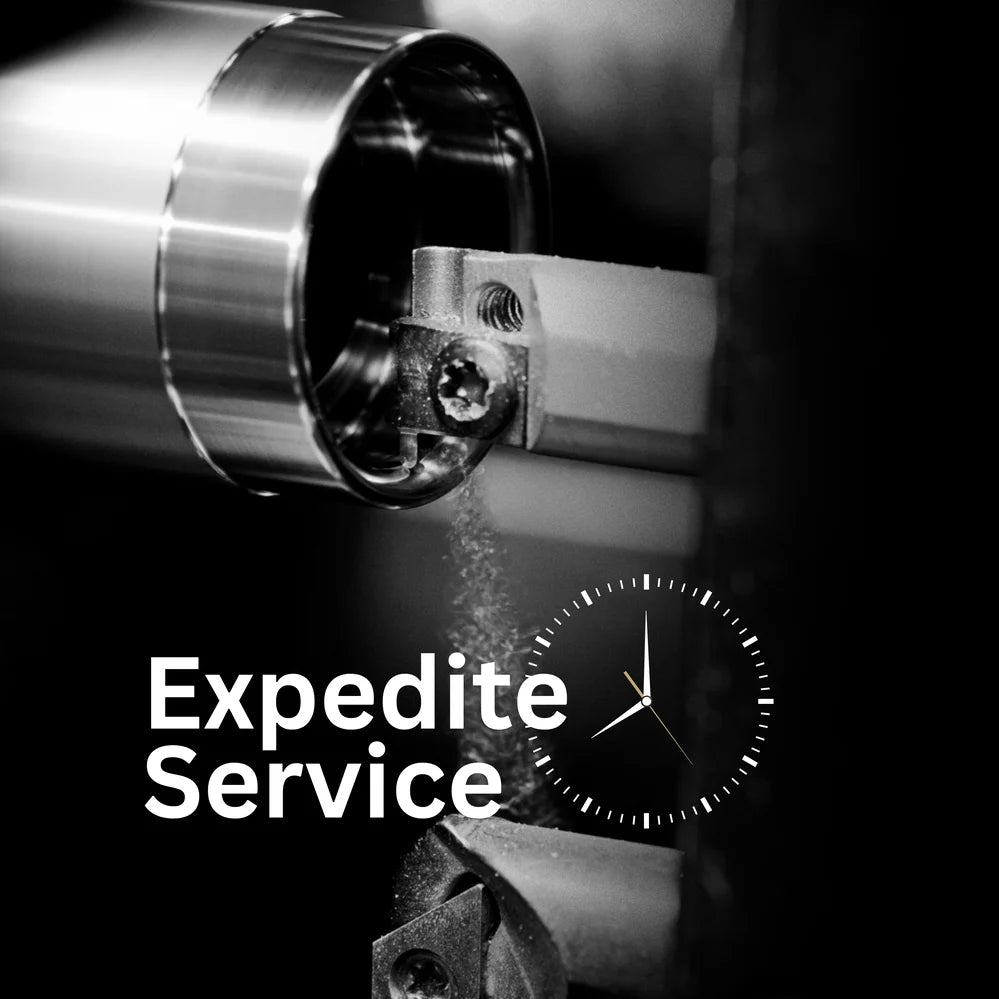 Close-up of a precision lathe crafting a custom ring, representing Sesto Synergy’s expedited production service for faster delivery.