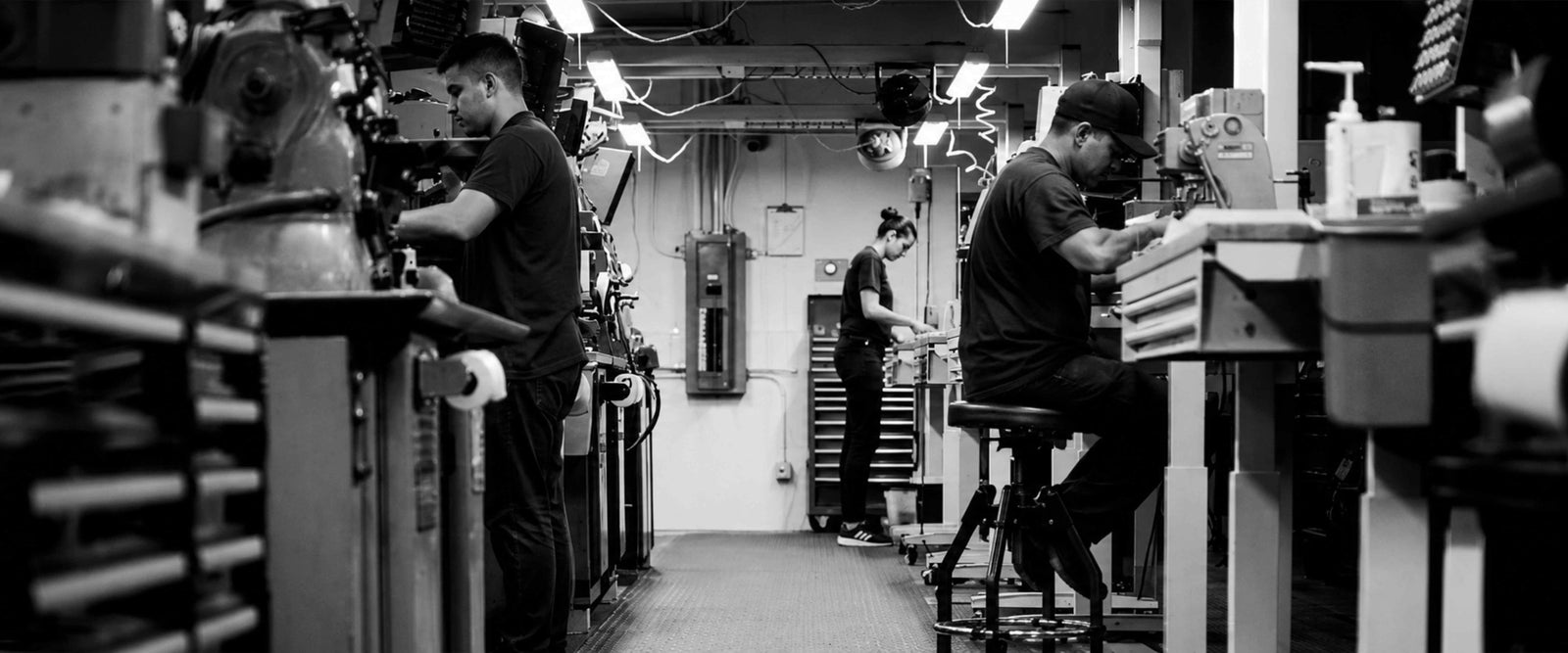 The Sesto Synergy team of makers and designers at work in the Rochester, New York workshop.