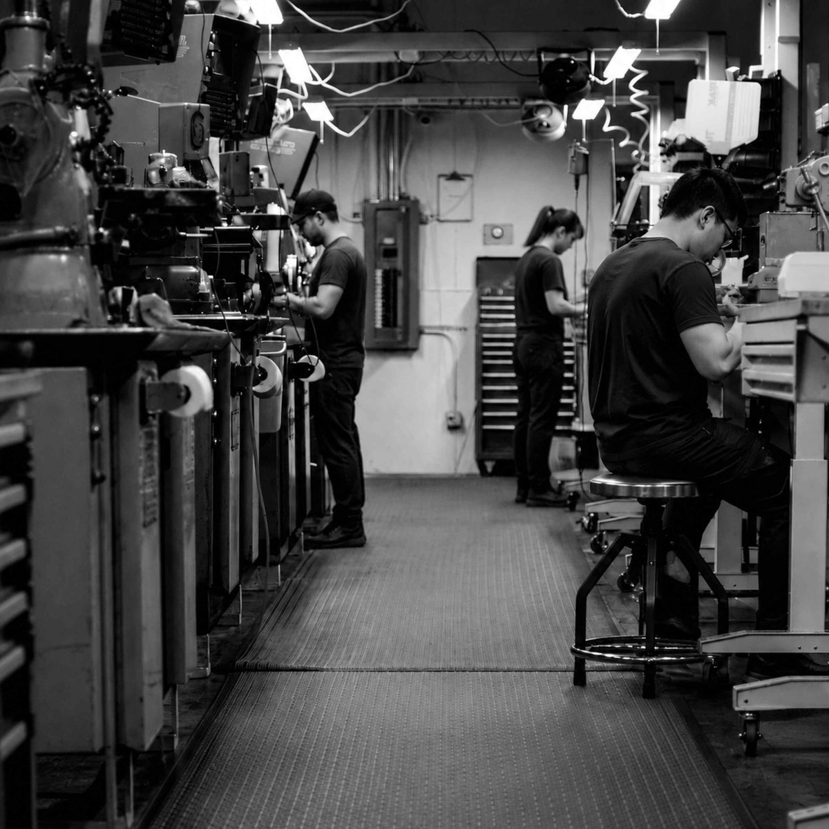 The Sesto Synergy team of makers and designers at work in the Rochester, New York workshop.