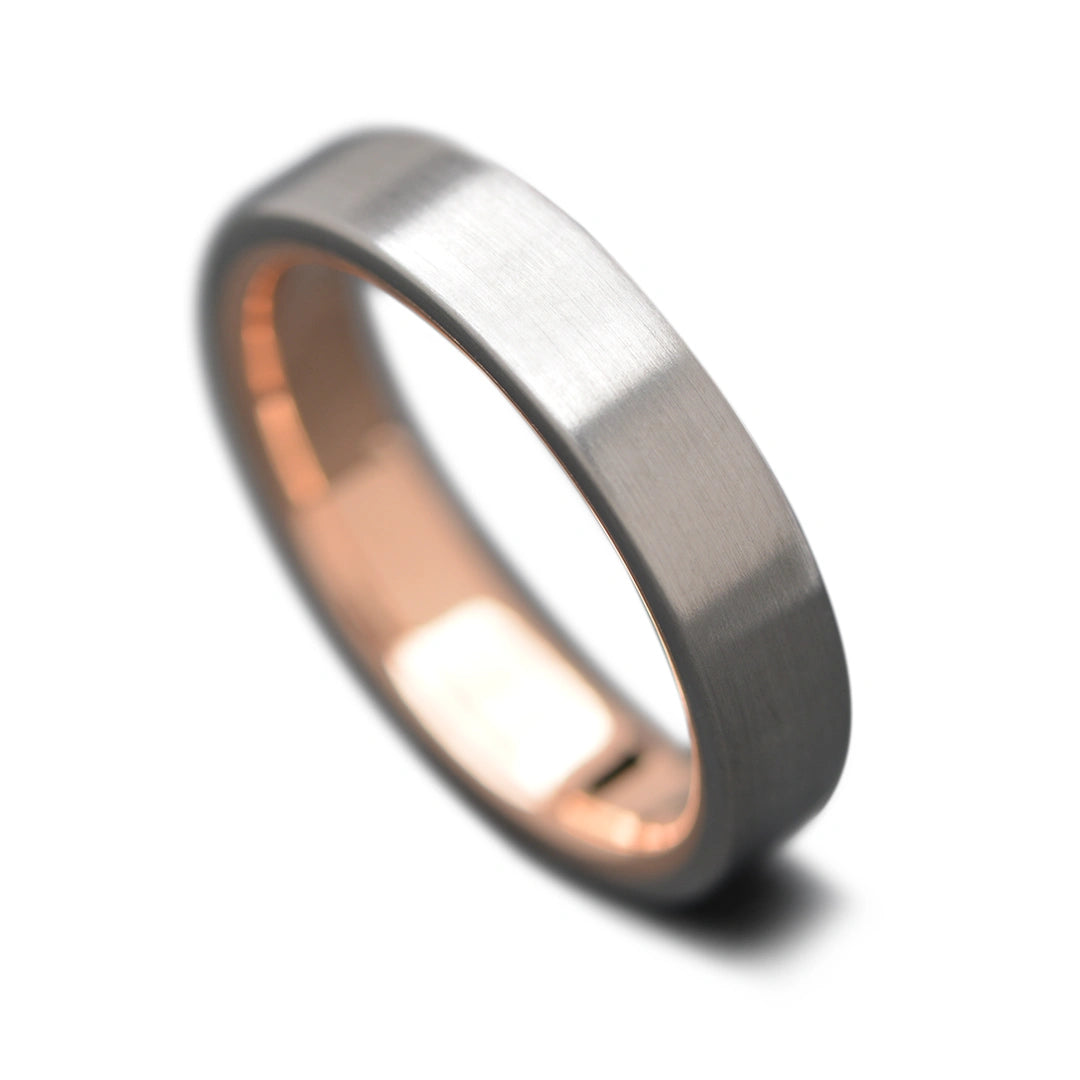 Titanium Core Ring with Rose Gold inner sleeve, 5mm -THE TITAN