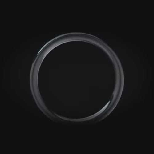 Black titanium wedding band with central pearl inlay, 3mm womens wedding ring, polished flat profile, custom bridal jewelry, free engraving option.