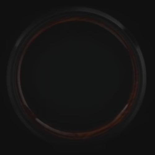 Black titanium wedding band featuring whiskey barrel oak and moss agate inlays, 8mm mens ring, unique custom design with free engraving option.