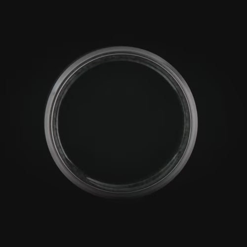 Titanium wedding band with moss agate inner sleeve, sandblasted bevel profile, 8mm mens ring, unique design, free engraving option, ideal for weddings and special occasions.