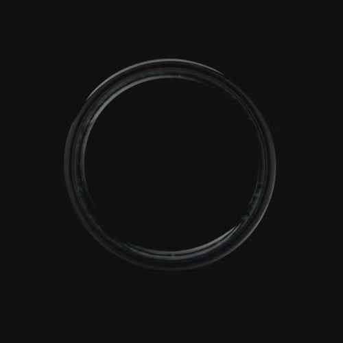 Black titanium wedding band with brushed finish and moss agate inner sleeve, 8mm mens ring, unique design, free engraving available, perfect for weddings and special occasions.