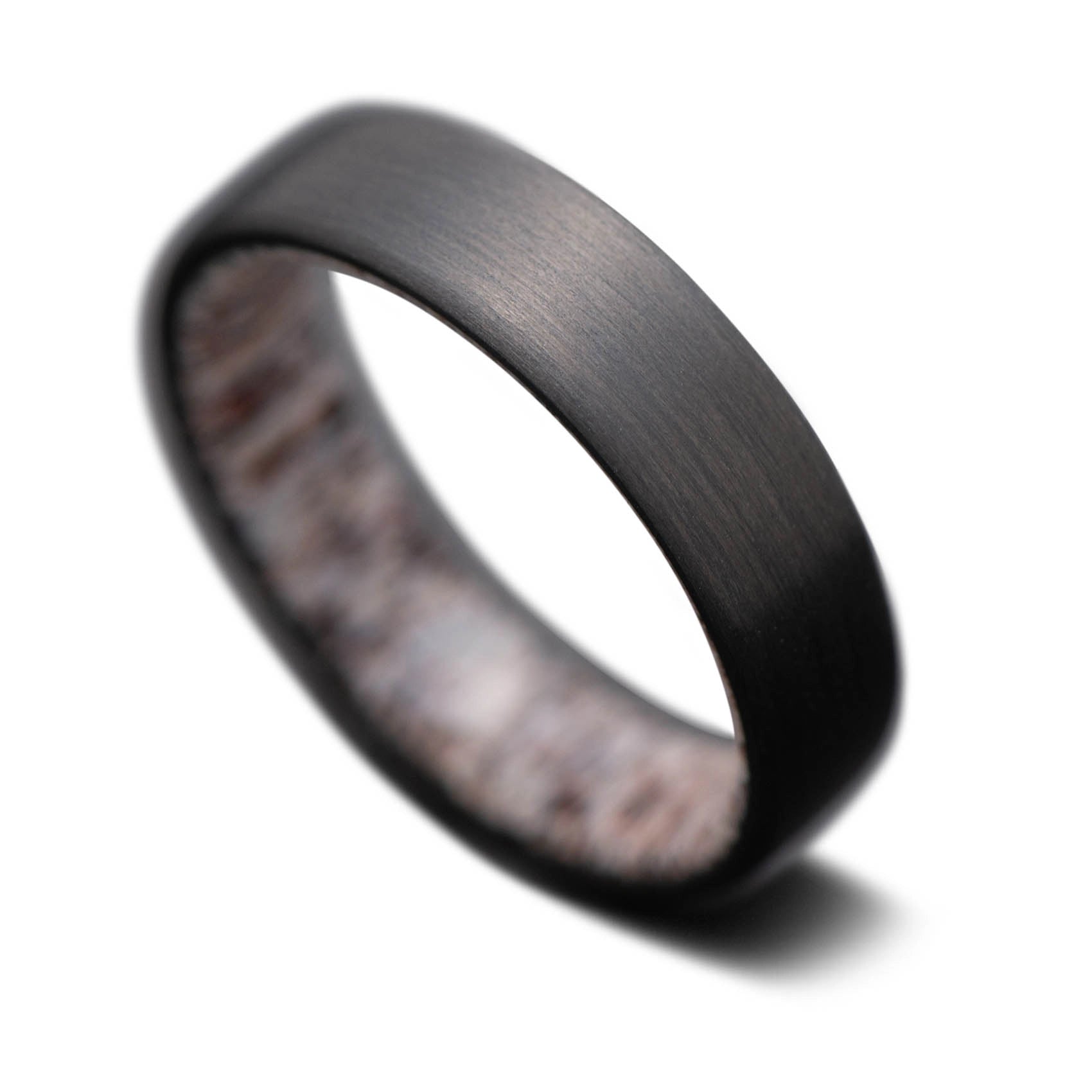 Carbon Fiber Ring with Deer Antler Sleeve | Men's Wedding Band | 5mm