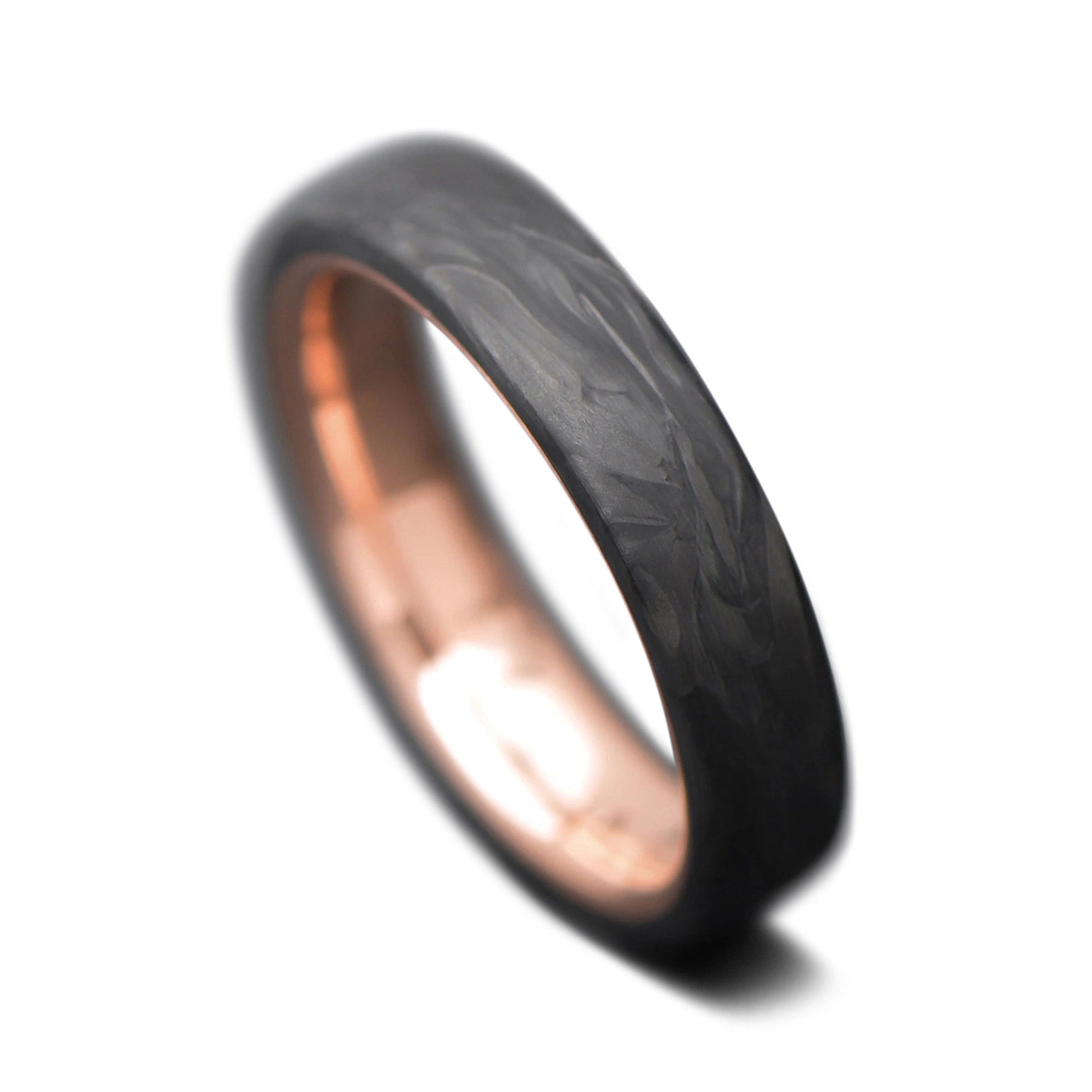  CarbonForged Core Ring with Rose Gold inner sleeve, 5mm -THE QUEST