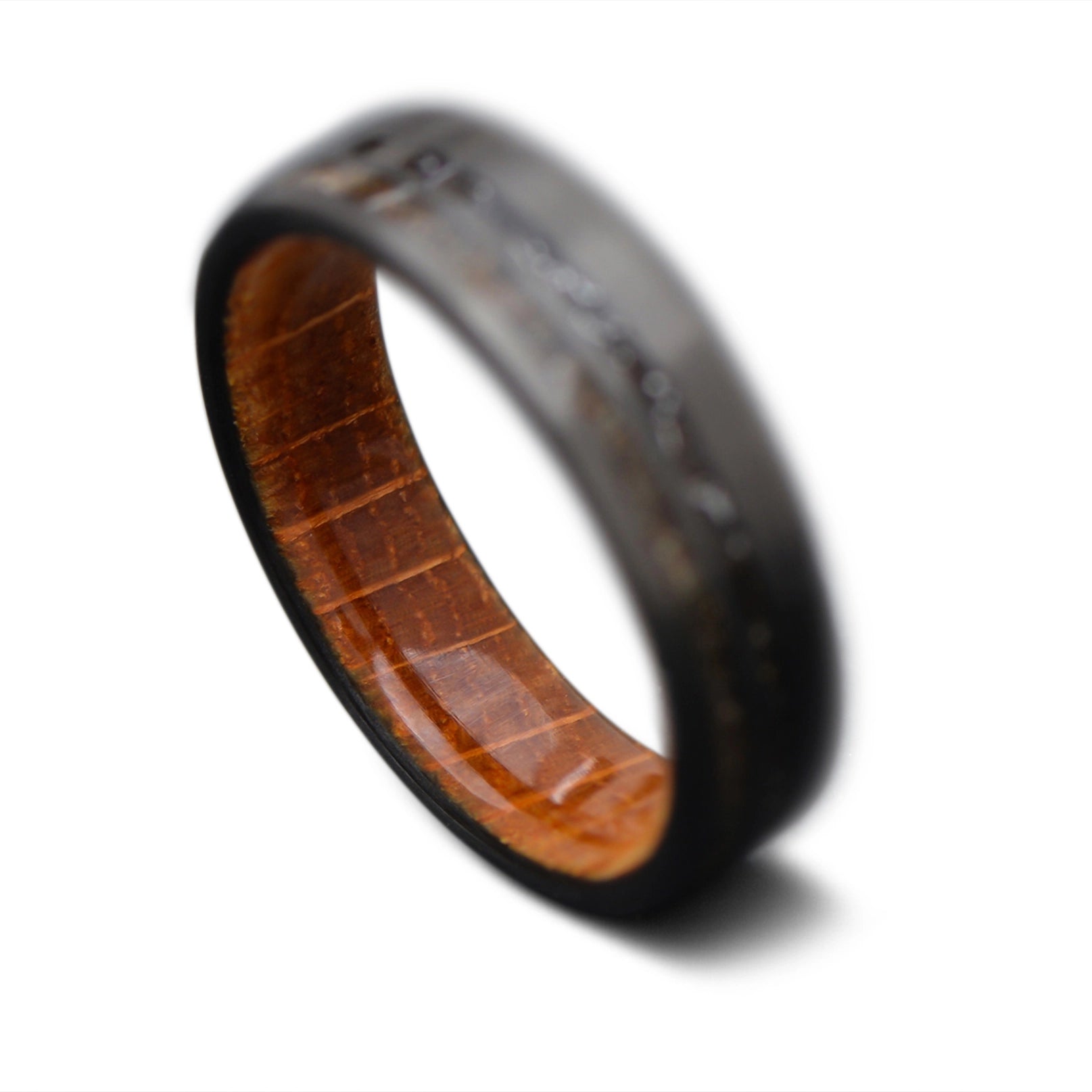 CarbonFiber Ring with Dinobone and Meteorite Inlay | Men's Band